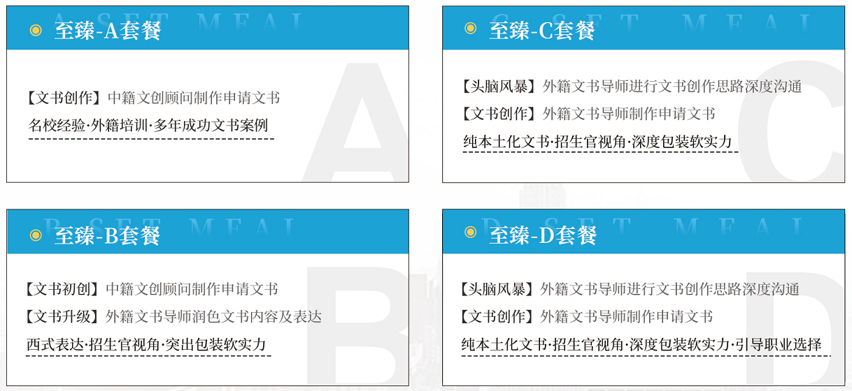 套餐對應(yīng)服務(wù)內(nèi)容-本科