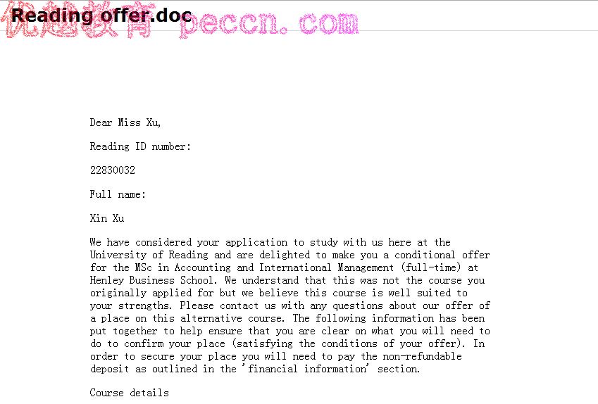 恭喜Xu同學(xué)成功被雷丁大學(xué)會(huì)計(jì)與金融管理碩士專業(yè)錄取-優(yōu)越教育