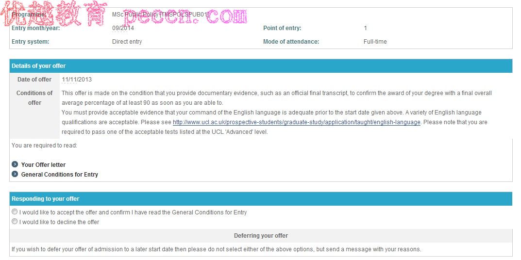 恭喜這位同學(xué)被倫敦大學(xué)學(xué)院的社會(huì)政策碩士專業(yè)錄取-優(yōu)越教育