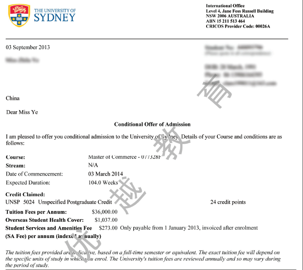 恭喜葉同學(xué)成功申請(qǐng)到悉尼大學(xué)金融專業(yè)-優(yōu)越教育