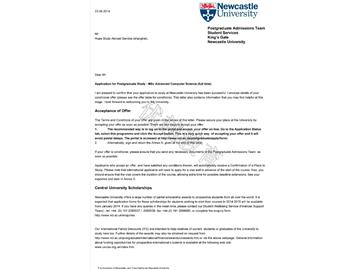 恭喜趙同學(xué)成功申請(qǐng)到紐卡斯?fàn)柎髮W(xué)研究生高等計(jì)算機(jī)科學(xué)專業(yè)--優(yōu)越教育