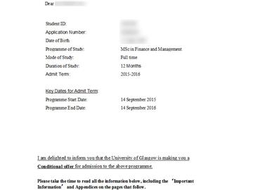 恭喜蘇同學(xué)成功申請到格拉斯哥大學(xué)金融管理專業(yè)--優(yōu)越教育