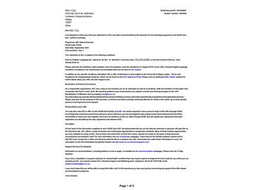 2019offer：恭喜吳同學(xué)獲得倫敦大學(xué)學(xué)院自然科學(xué)專業(yè)本科通知書