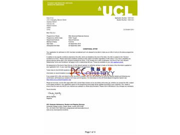 2019offer：恭喜吳同學(xué)獲得倫敦大學(xué)學(xué)院（世界排名：10）法學(xué)專業(yè)碩士通知書