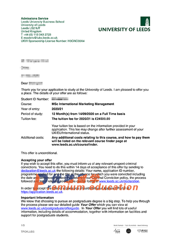 2020offer：恭喜陳同學(xué)獲得利茲大學(xué)國(guó)際市場(chǎng)營(yíng)銷(xiāo)管理專(zhuān)業(yè)碩士通知書(shū)