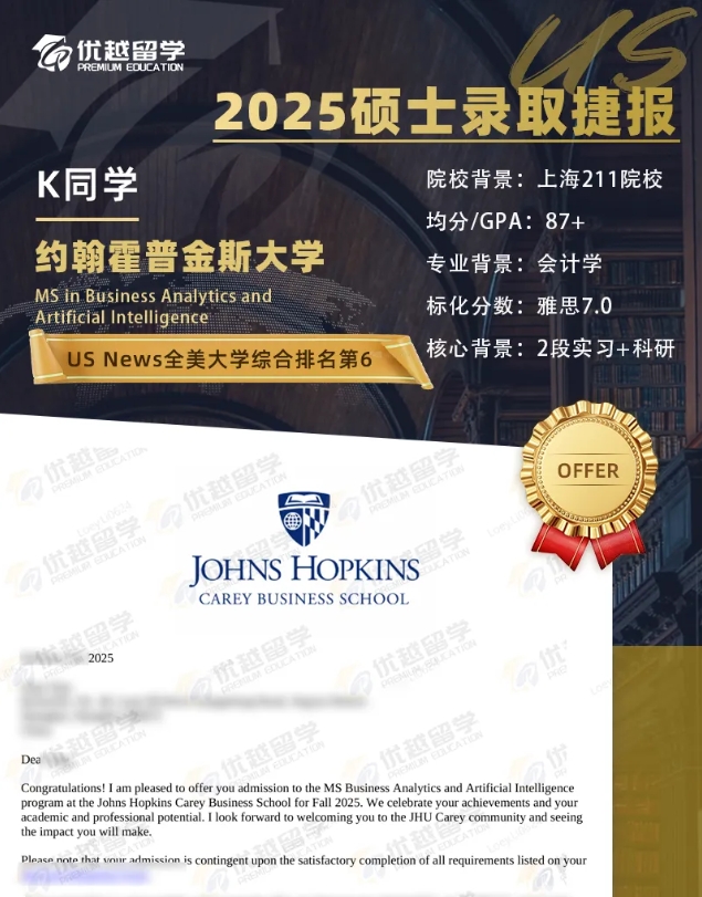本JHU約翰霍普金斯大學(xué)offer